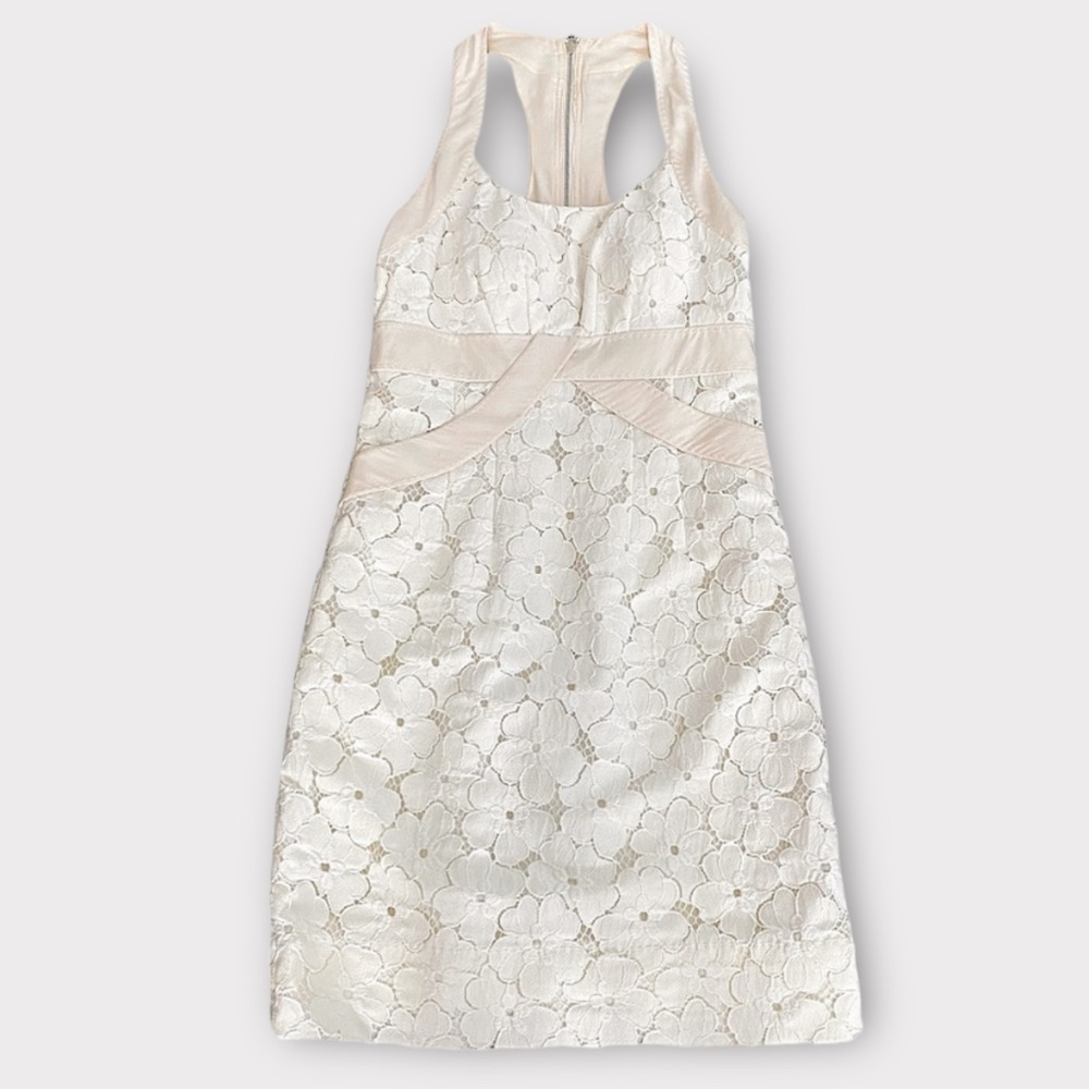 Phoebe Couture Dress Size 2 Floral Lace Crochet Overlay Coquette Dainty Feminine